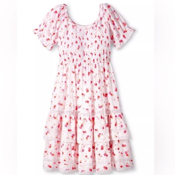 Love Shack Fancy x Target Dresses & Skirts - Love Shack Fancy x Target Floral Smocked Tiered Dress Pink Size M